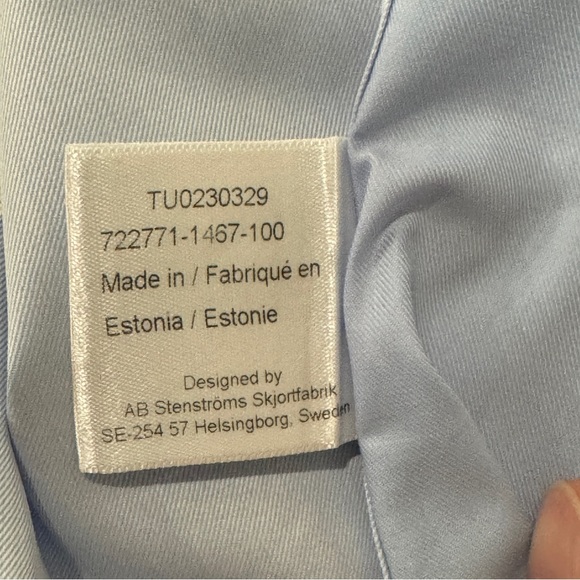 Stenströms Slimline Light Blue Twill Shirt Men’s 15 38 - Picture 9 of 9